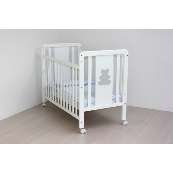 White crib structure Gray Bear