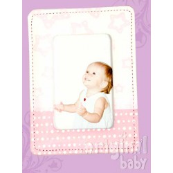 Photo frame pink suede simile