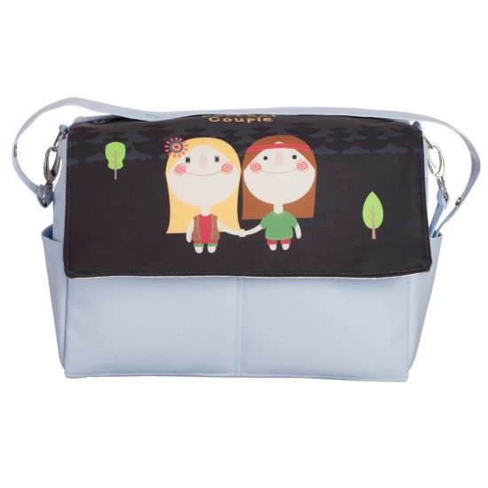 Gray leather bag Hippies